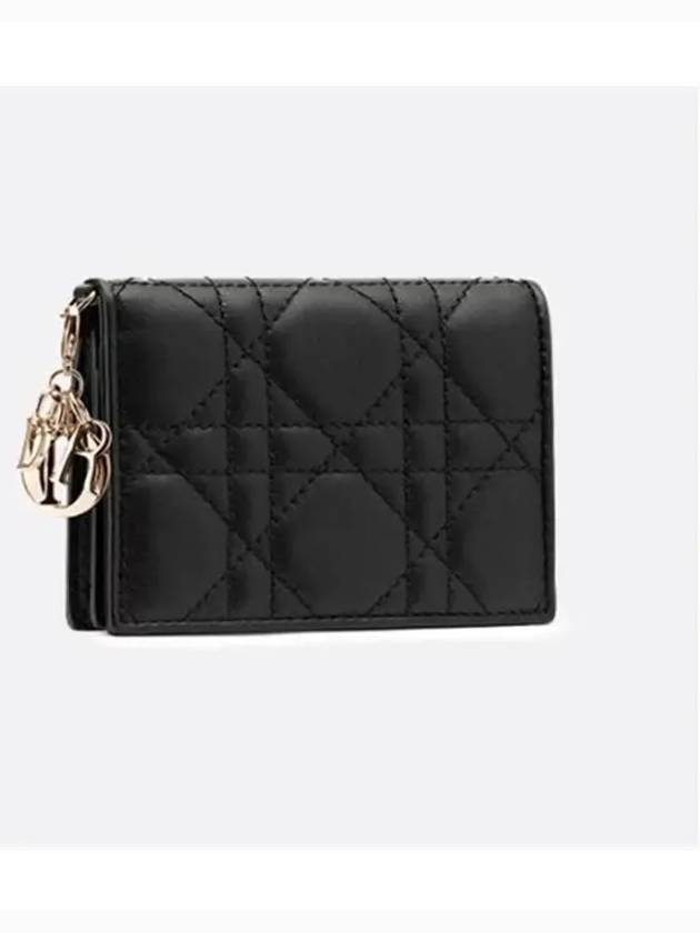 Lady Dior Bloom Flap Card Wallet Black - DIOR - BALAAN 3