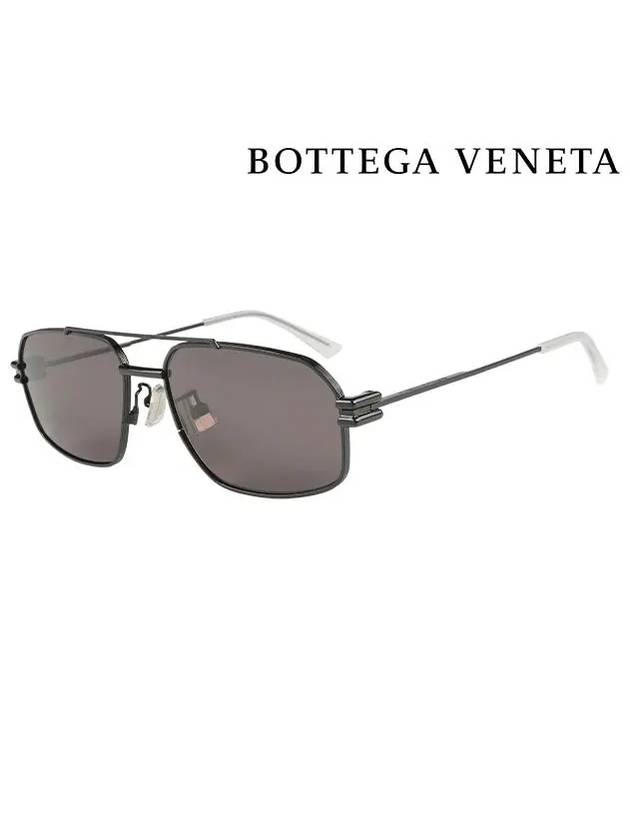 Eyewear Double Bridge Metal Sunglasses Black - BOTTEGA VENETA - BALAAN 3