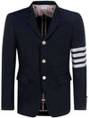 Diagonal Armband Cotton Shooting Engineer Classic Jacket Navy - THOM BROWNE - BALAAN 3