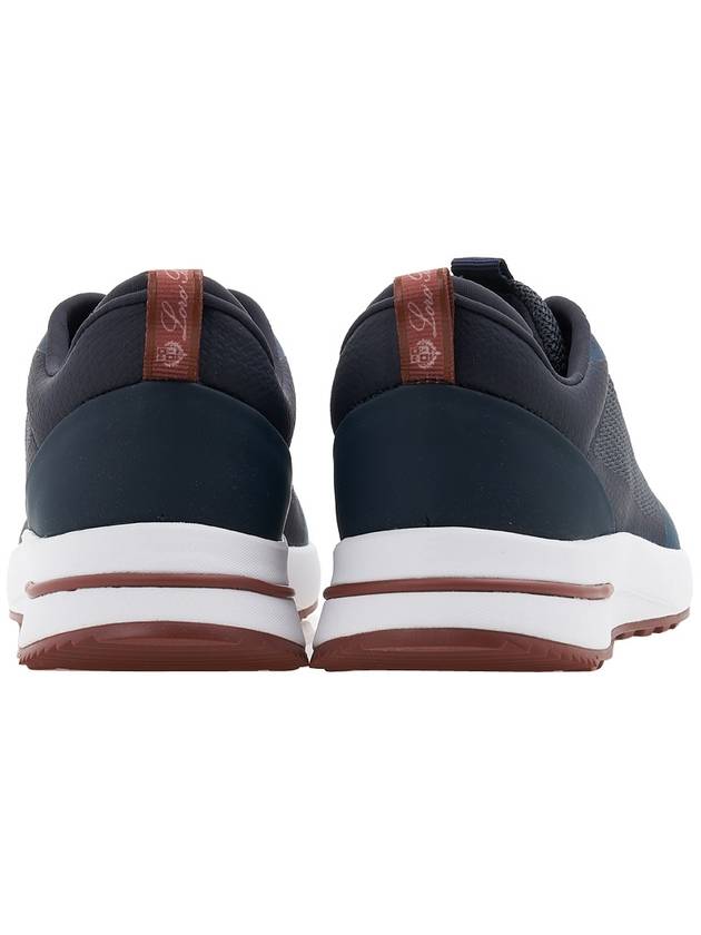 Logo Technical Knit Low-Top Sneakers Charcoal Blue - LORO PIANA - BALAAN 5