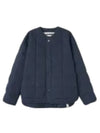 Quilted Button Jacket Blue - JIL SANDER - BALAAN 1