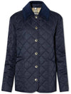 corduroy diamond quilting jacket blue - BURBERRY - BALAAN.