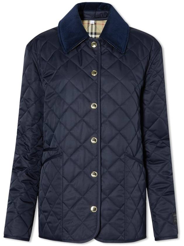 Corduroy Diamond Quilted Jacket Blue - BURBERRY - BALAAN 1