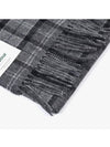 Tartan Check Fringe Wool Muffler Black Grey - BARBOUR - BALAAN 5