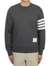 4 Bar Loopback Jersey Sweatshirt Dark Grey - THOM BROWNE - BALAAN 3