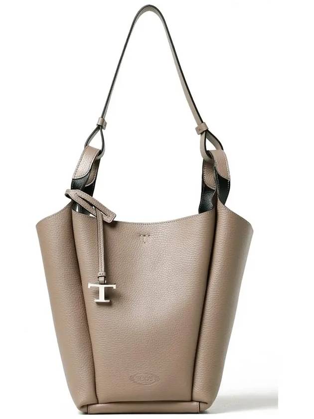 Leather Small Bucket Bag Beige - TOD'S - BALAAN 2