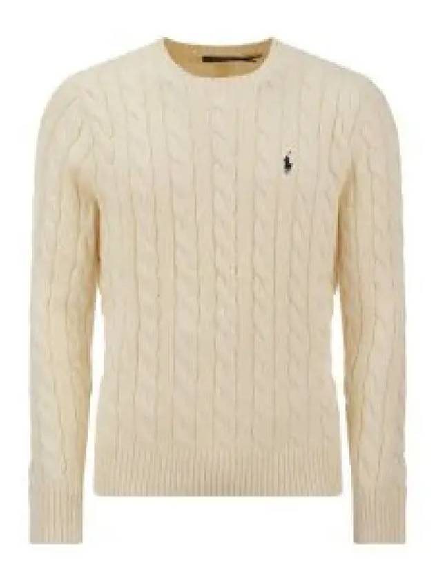 Embroidery Logo Cable Knit Top Ivory - POLO RALPH LAUREN - BALAAN 2