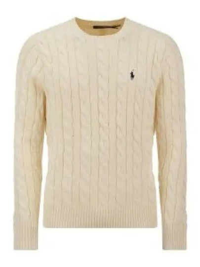 Embroidery Logo Cable Knit Top Ivory - POLO RALPH LAUREN - BALAAN 2