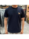 Chillax Fox Patch Classic Short Sleeve T-Shirt Navy - MAISON KITSUNE - BALAAN 3