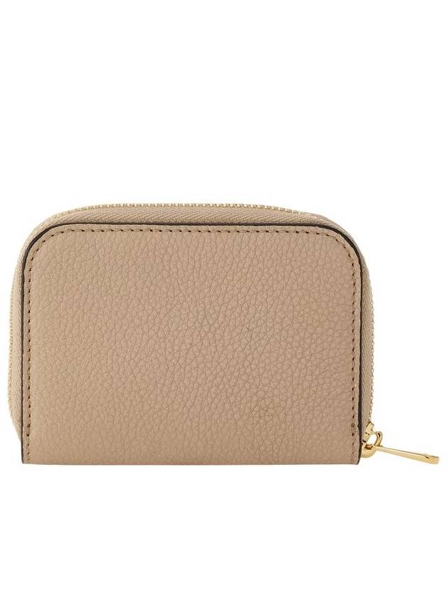 Women's Gancini Logo Zipper Card Wallet Beige - SALVATORE FERRAGAMO - BALAAN 4