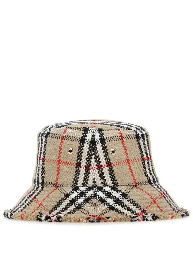 Check Boucle Bucket Hat Beige - BURBERRY - BALAAN 3