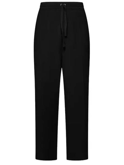 Elastic Waist Viscose Wool Straight Pants Black - AMI - BALAAN 2