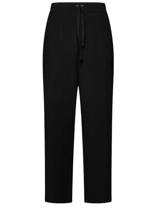 Elastic Waist Viscose Wool Straight Pants Black - AMI - BALAAN 2