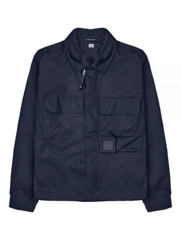 Metropolis Gabardine Zipper Long Sleeve Shirt Navy - CP COMPANY - BALAAN 2