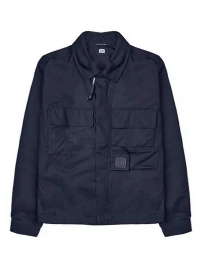 Metropolis Gabardine Zipper Long Sleeve Shirt Navy - CP COMPANY - BALAAN 2