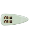 Logo Patent Leather Hair Clip Aqua - MIU MIU - BALAAN 2