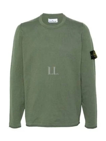 Compass Badge Ribbed Cotton Knit Top Dark Green - STONE ISLAND - BALAAN 2