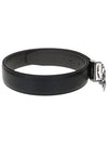 Silver Gancini Reversible Leather Belt Black - SALVATORE FERRAGAMO - BALAAN 4