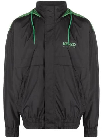 Men's Logo Print Track Jacket Black - KENZO - BALAAN 1