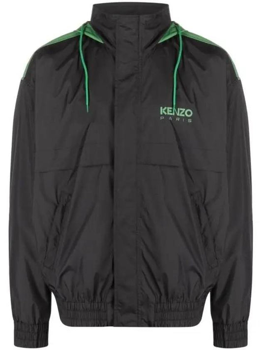 Men's Logo Print Track Jacket Black - KENZO - BALAAN.