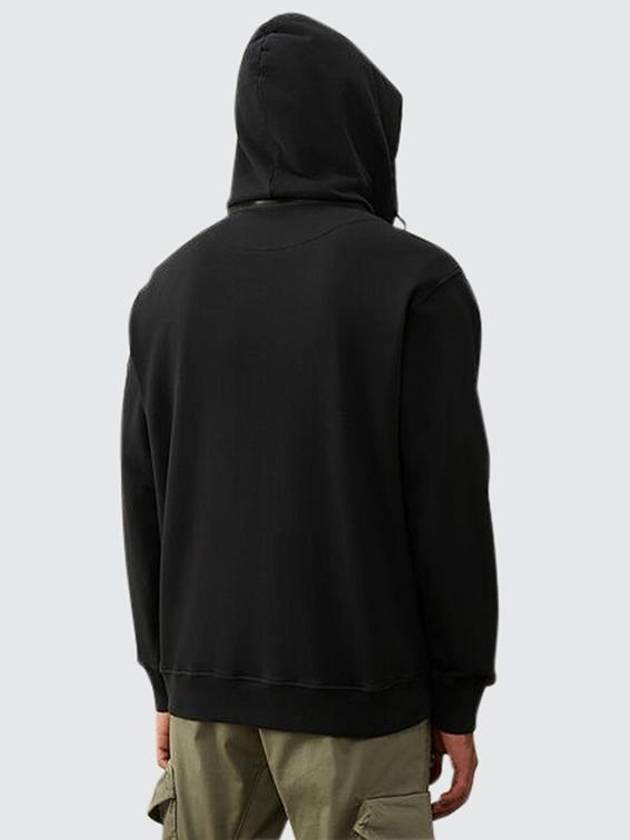 Cotton Fleece Hooded Jacket Black - CP COMPANY - BALAAN 4