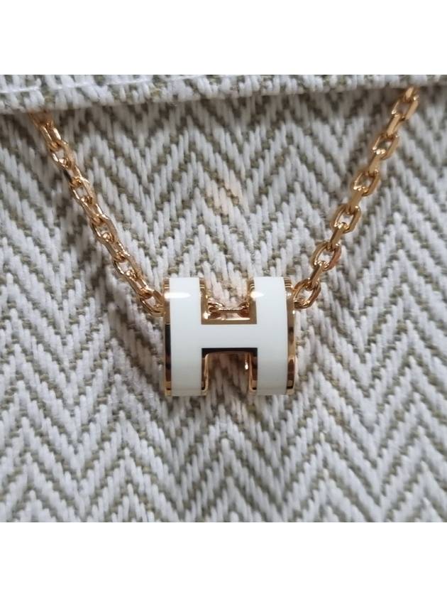 Mini Pop H Pendant Rose Gold & Blanc - HERMES - BALAAN 4