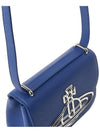 Linda Logo Plaque Saffiano Leather Cross Bag Blue - VIVIENNE WESTWOOD - BALAAN 8