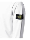 Logo Wappen Patch Crew Neck Long Sleeve T Shirt White - STONE ISLAND - BALAAN 5