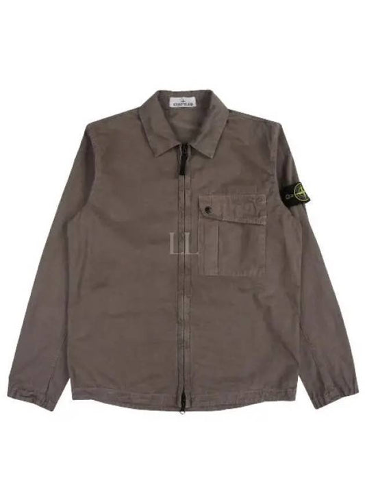 Old Treatment Garment Dyed Overshirt Jacket Dove Grey - STONE ISLAND - BALAAN 2