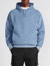 Oblique Relaxed Fit Terry Cotton Jacquard Hoodie Blue - DIOR - BALAAN 4