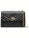 Kira Chevron Convertible Shoulder Bag Black - TORY BURCH - BALAAN 2