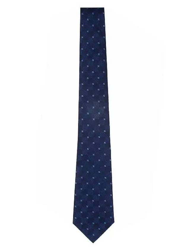 CC Logo Silk Tie Navy - CHANEL - BALAAN 4