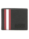 Men's Striped Logo Patch Bicycle Wallet Black - BALLY - BALAAN 1