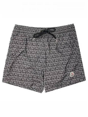 2C00001 597DA S99 All Over Logo Printing Swim Shorts Black Gray Men s Pants TTA 270453 - MONCLER - BALAAN 1