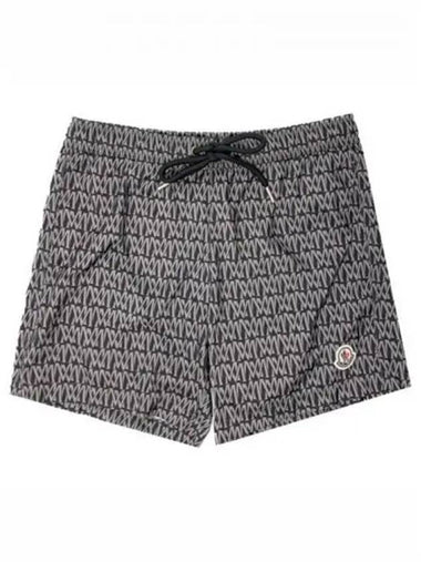 2C00001 597DA S99 All Over Logo Printing Swim Shorts Black Gray Men s Pants TTA 270453 - MONCLER - BALAAN 1