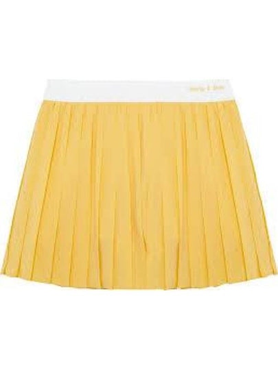 Women's Classic Logo Pleated Skirt Yellow - SPORTY & RICH - BALAAN 2