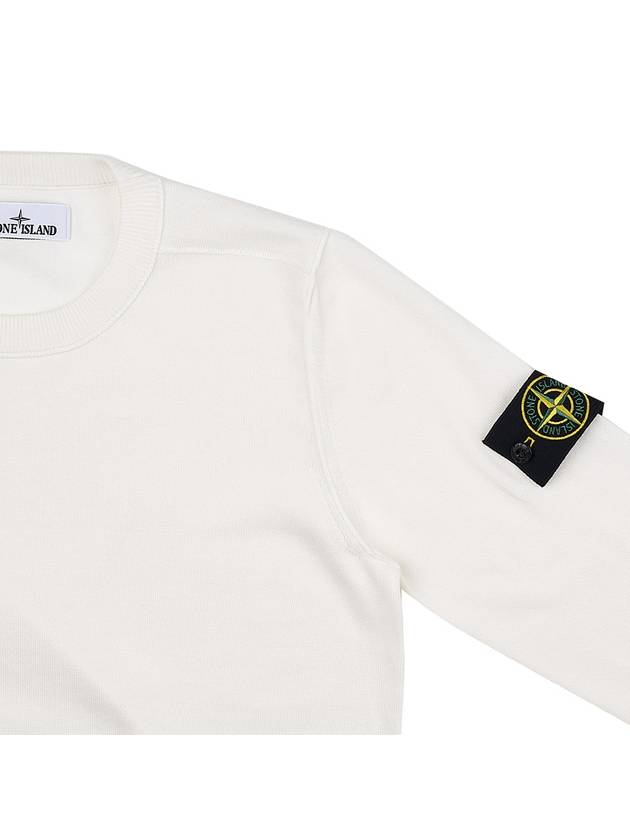 Logo Patch Knit Top White - STONE ISLAND - BALAAN 5