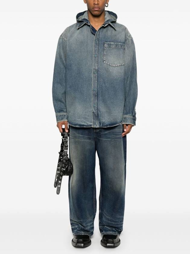 Collar Denim Long Sleeve Shirt Blue - BALENCIAGA - BALAAN 3