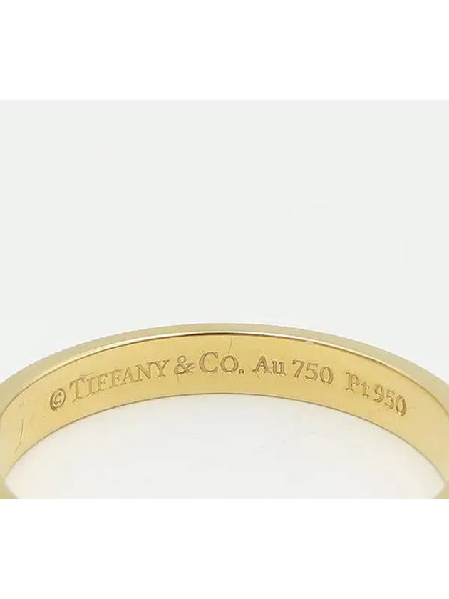 Tiffany PT950 Platinum AU750 18K Yellow Gold Combination Milgrain 3MM Ring No 21 5 - TIFFANY & CO. - BALAAN 2