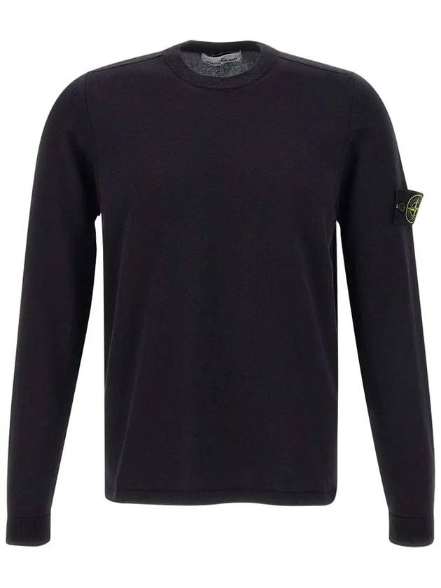 Raw Hand Cotton Crewneck Knit Top Navy - STONE ISLAND - BALAAN 2