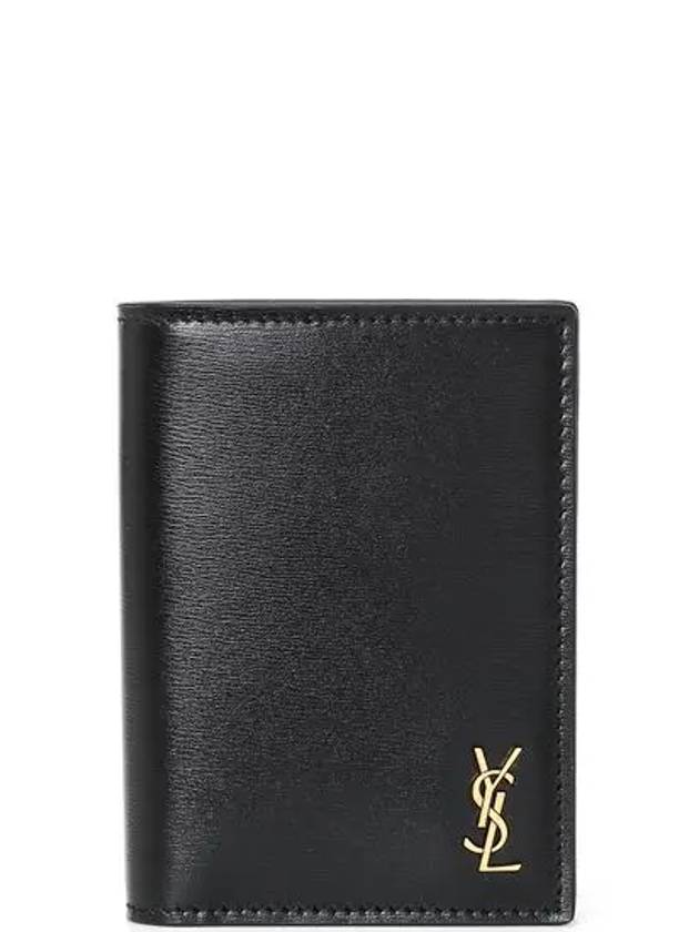 Monogram Gold Hardware Bifold Wallet Black - SAINT LAURENT - BALAAN 2