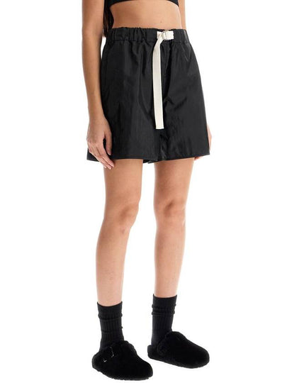 silk and nylon shorts with belt in a - JIL SANDER - BALAAN 2