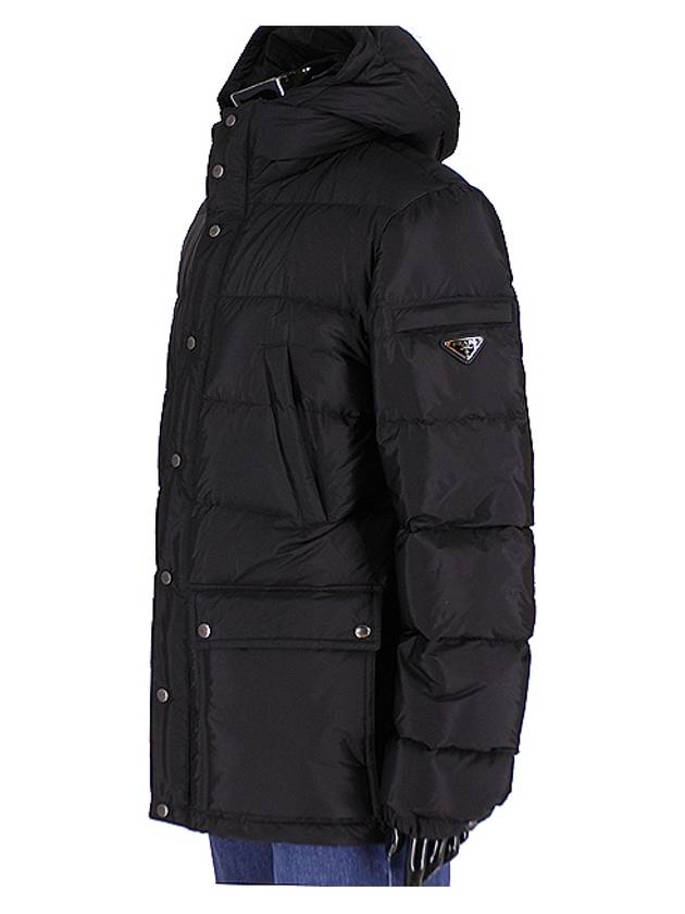 Triangle Logo Goose Down Half Padded Jacket Black - PRADA - BALAAN 6