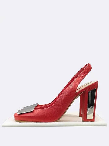 Red color silver logo slingback women s shoes - DIOR - BALAAN 1