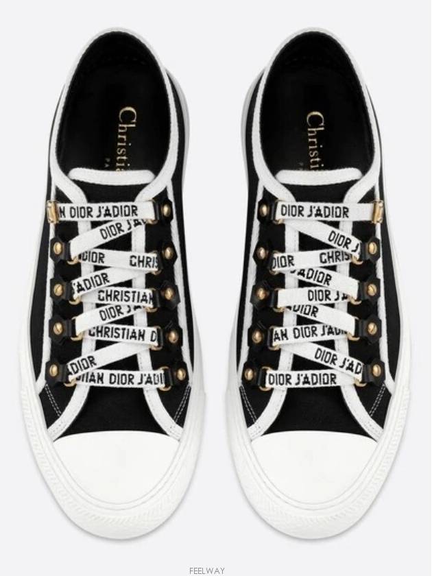 Walk'N' Low Top Sneakers Canvas Black - DIOR - BALAAN 2