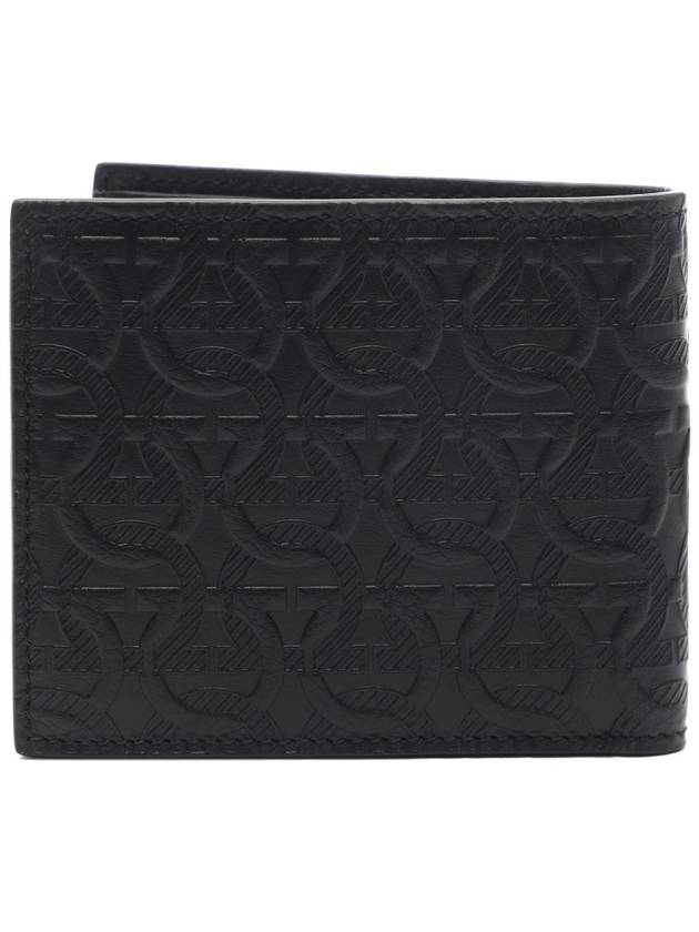 Cartera Gancini Half Wallet Black - SALVATORE FERRAGAMO - BALAAN 5