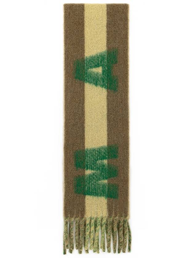 Logo Alpaca Mohair Scarf Green - MARNI - BALAAN 5