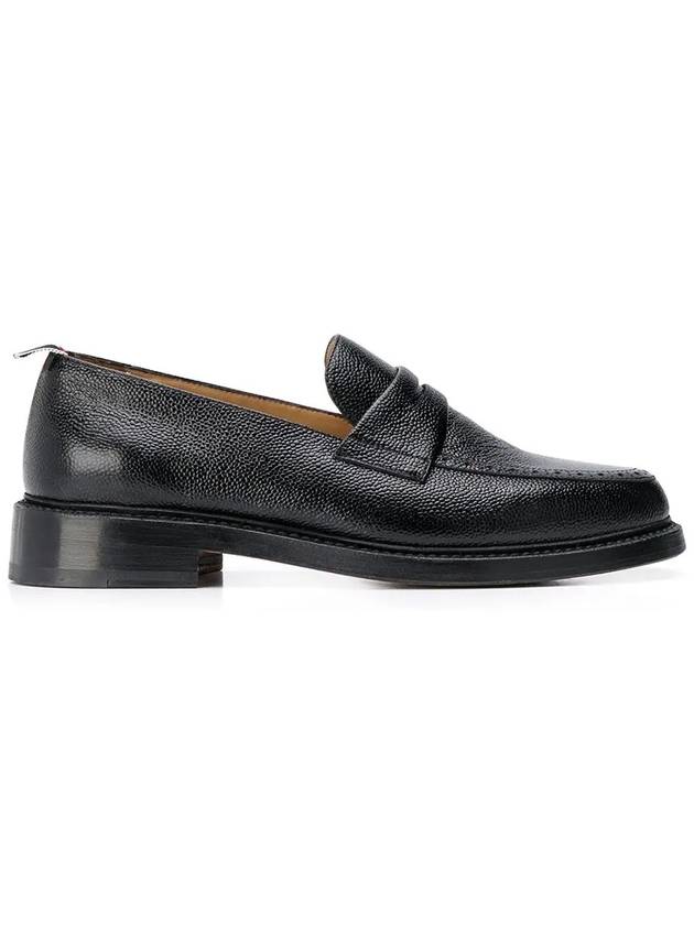 Pebble Grain Rubber Sole Penny Loafer Black - THOM BROWNE - BALAAN 3