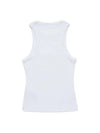 Graphic Rib Heart Tank Cotton Sleeveless White - GANNI - BALAAN 3