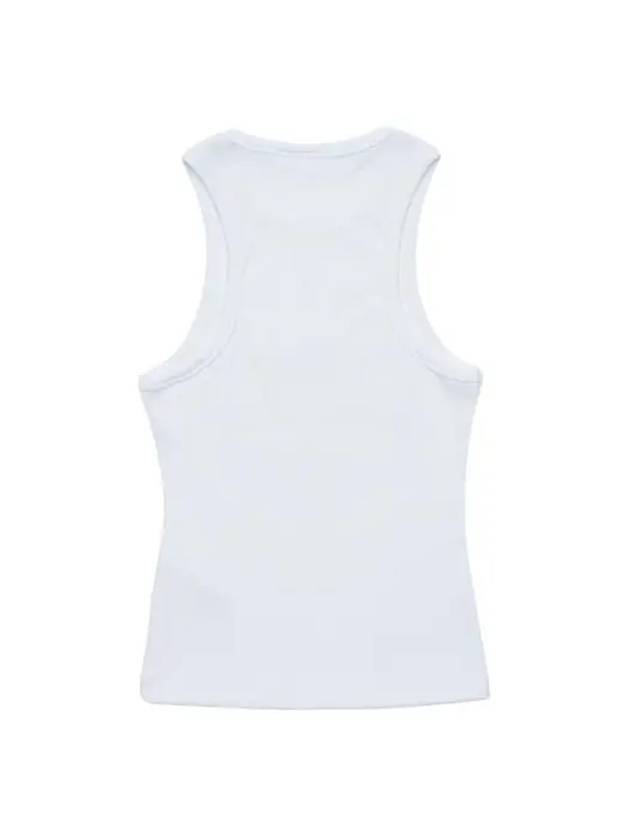 Graphic Rib Heart Tank Cotton Sleeveless White - GANNI - BALAAN 3